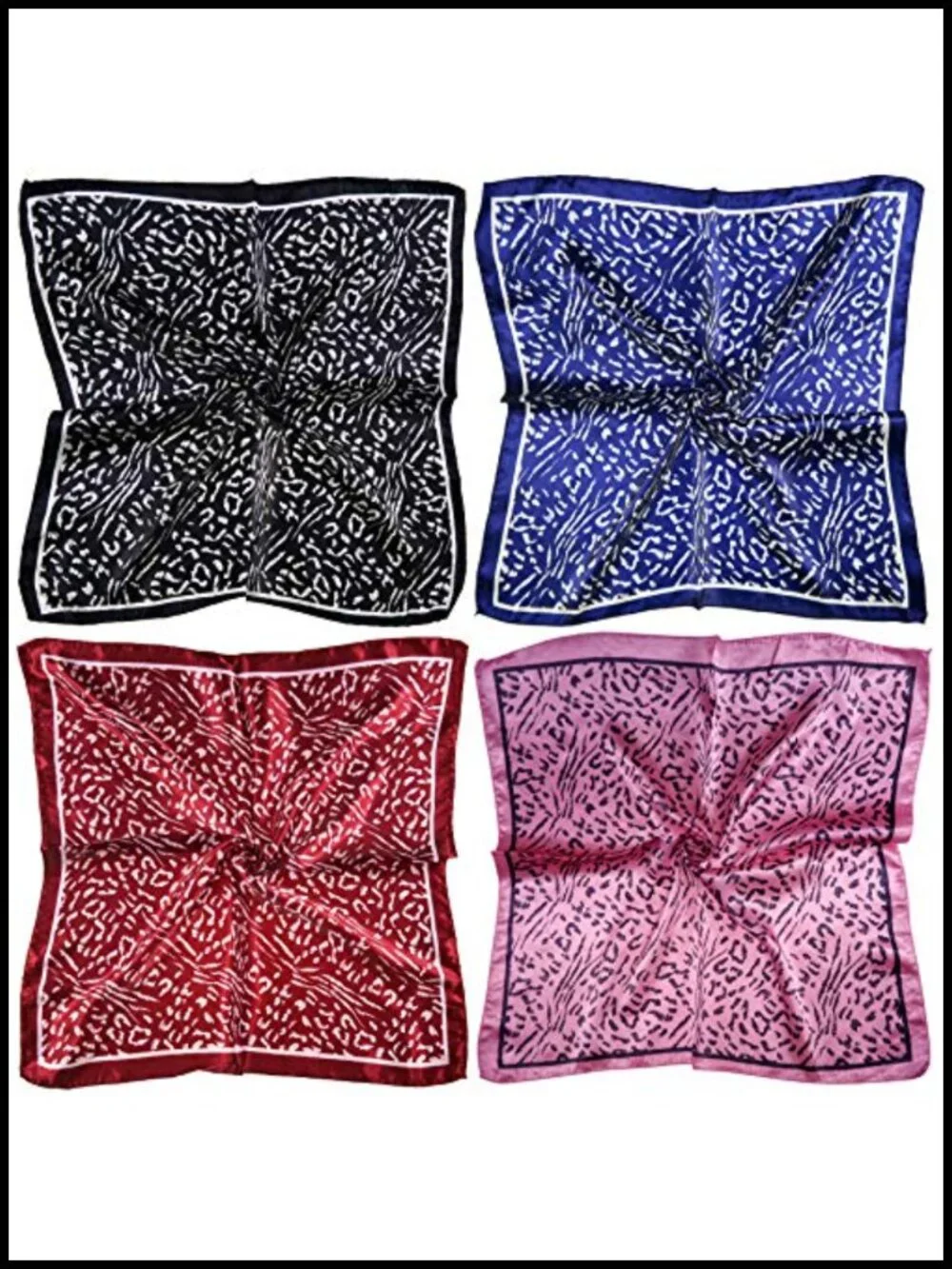 12 Satin Square Scarves Women's Head Neck Scarf Bundle